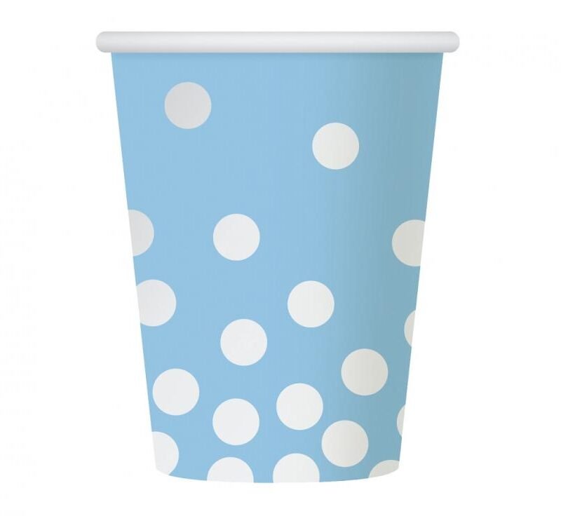 Popieriniai puodeliai BLUE WITH DOTS, 270ml (1pak / 6vnt)