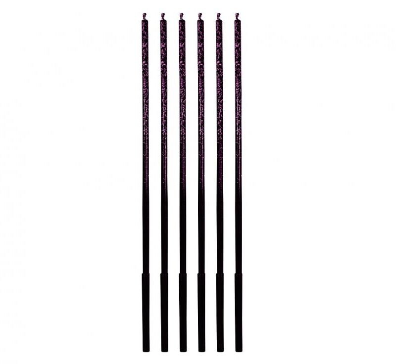 Gimtadienio žvakutės OMBRE Purple Glitter, 17cm (1pak / 6vnt)