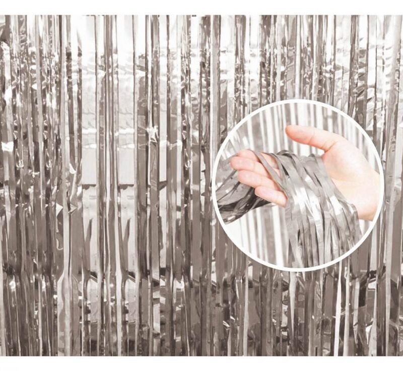 Dekoratyvinė užuolaida sidabrinė, 90x240 cm