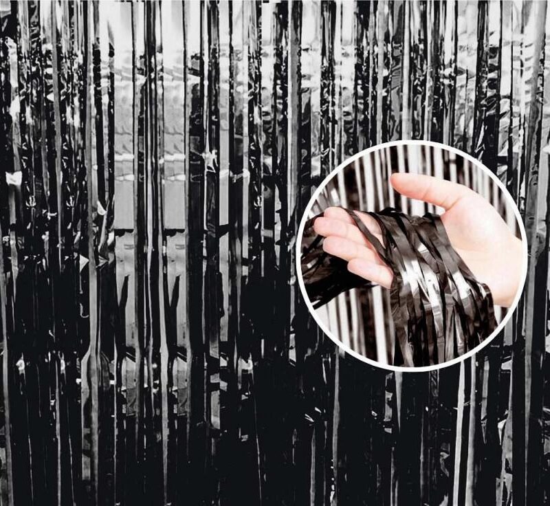 Dekoratyvinė užuolaida juoda, 90x240 cm