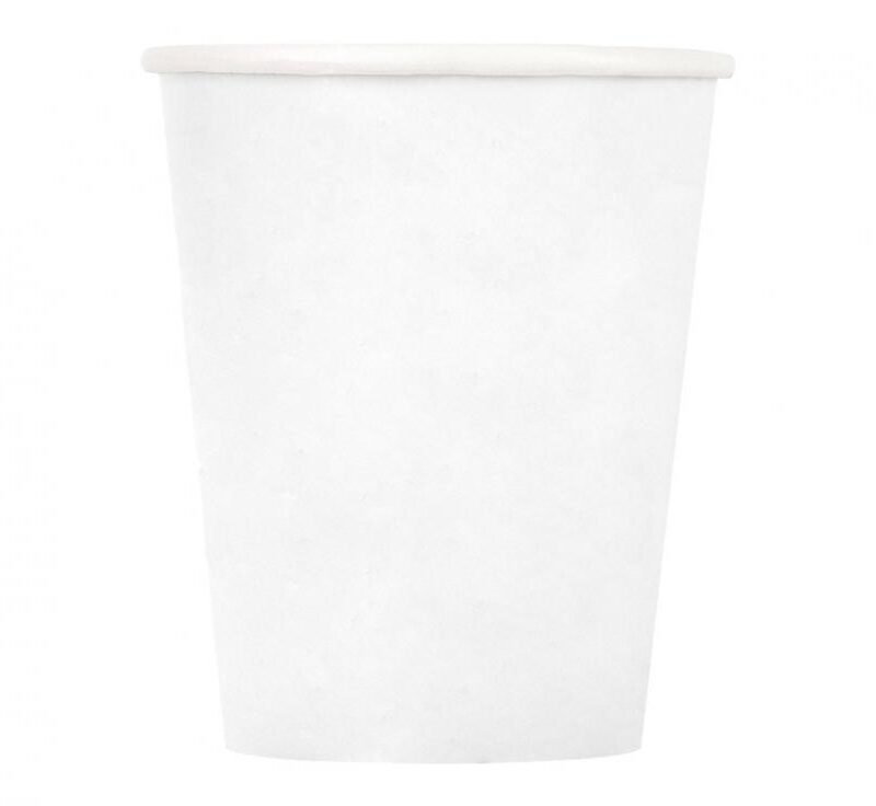 Popieriniai puodeliai baltos spalvos, 270 ml, ( 1 pak / 8 vnt )