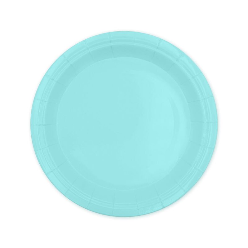 Popierinės lėkštutės šviesiai mėlynos spalvos 18cm (1 pak / 6 vnt)