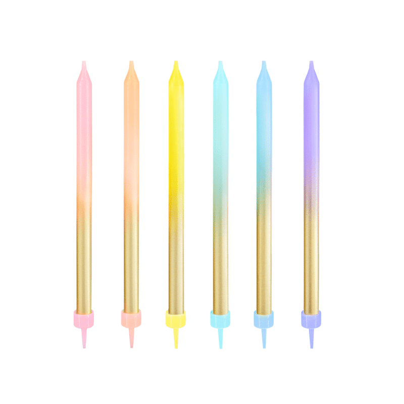 Gimtadienio žvakutės gold-rainbow