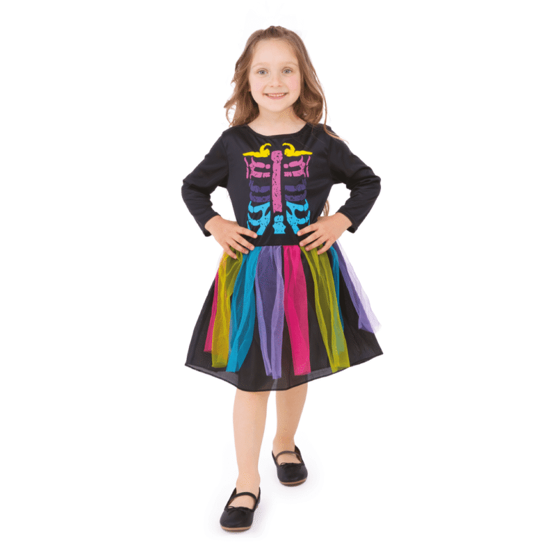 Vaikiškas kostiumas COLORFUL SKELETON M