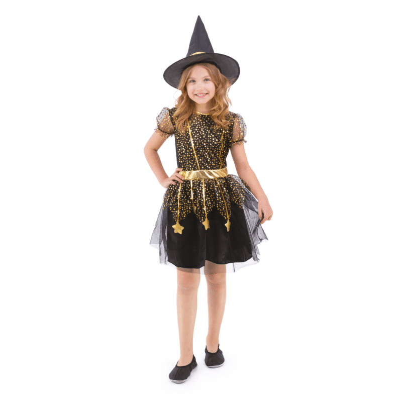 Vaikiškas kostiumas WICH GOLD AND BLACK