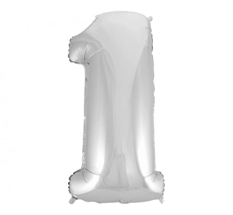 Folinis balionas 1 SILVER, 92cm.