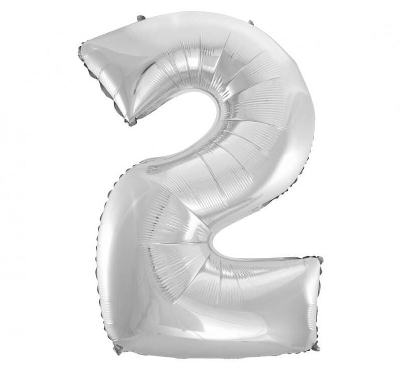 Folinis balionas 2 SILVER, 92cm.