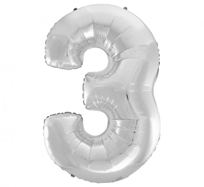 Folinis balionas 3 SILVER, 92cm.