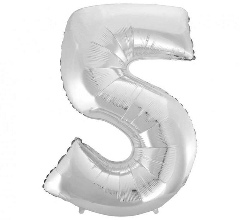 Folinis balionas 5 SILVER, 92cm.