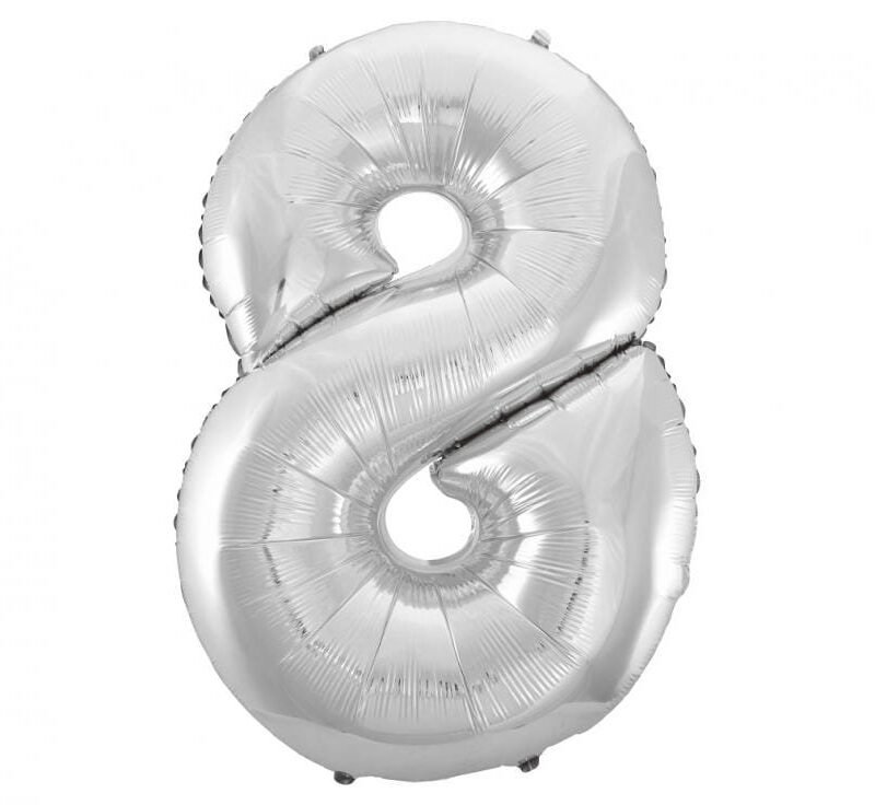 Folinis balionas 8 SILVER, 92cm.