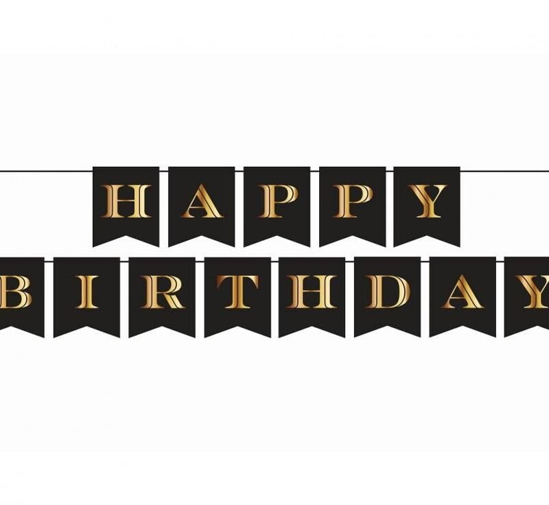 Girlianda HAPPY BIRTHDAY BLACK