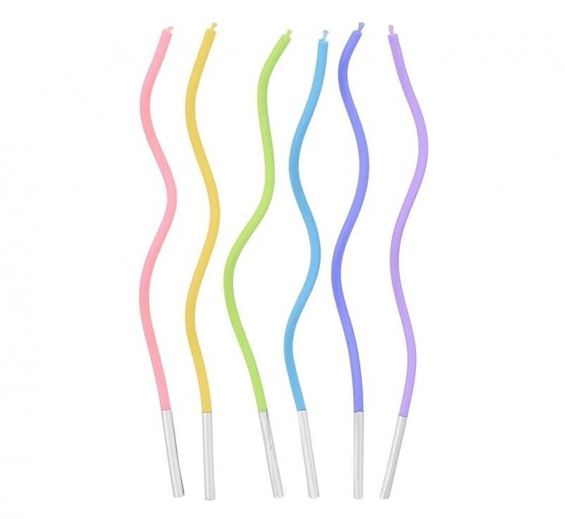 Gimtadienio žvakutės banguotos Pastel mix