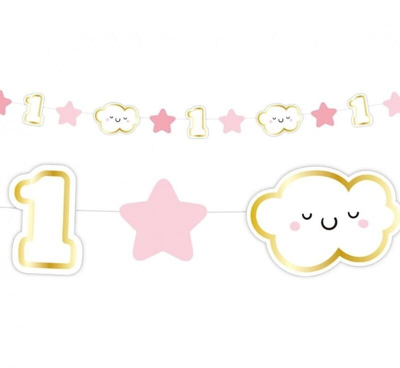 Girlianda 1ST BIRTHDAY PINK