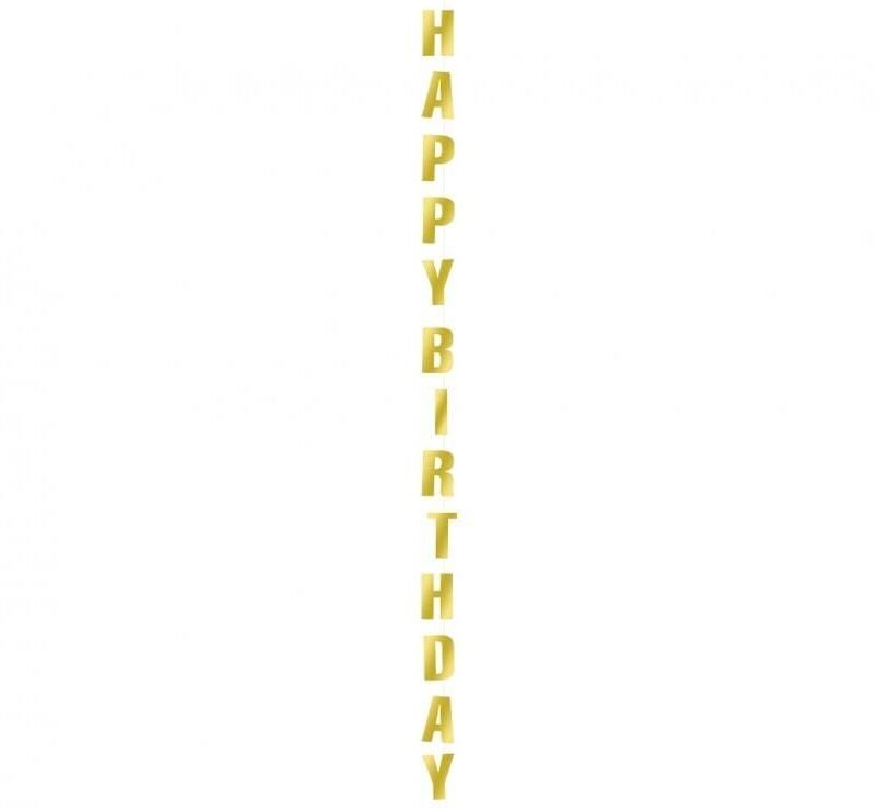 Balionų uodegėlė HAPPY BIRTHDAY GOLD