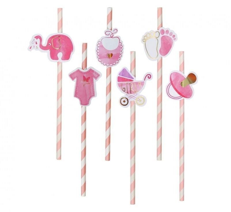 Popieriniai šiaudeliai BABY GIRL