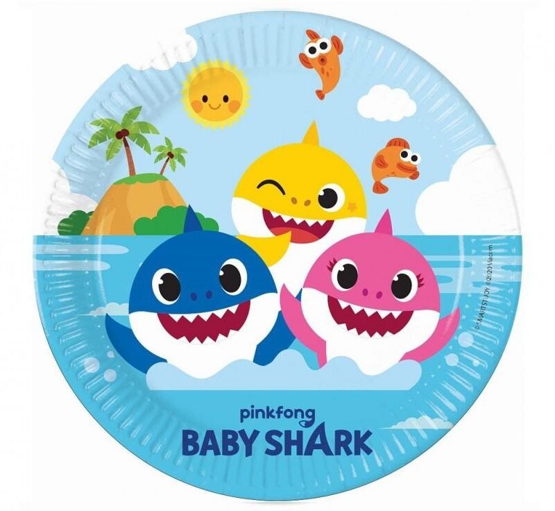 Popierinės lėkštutės BABY SHARK
