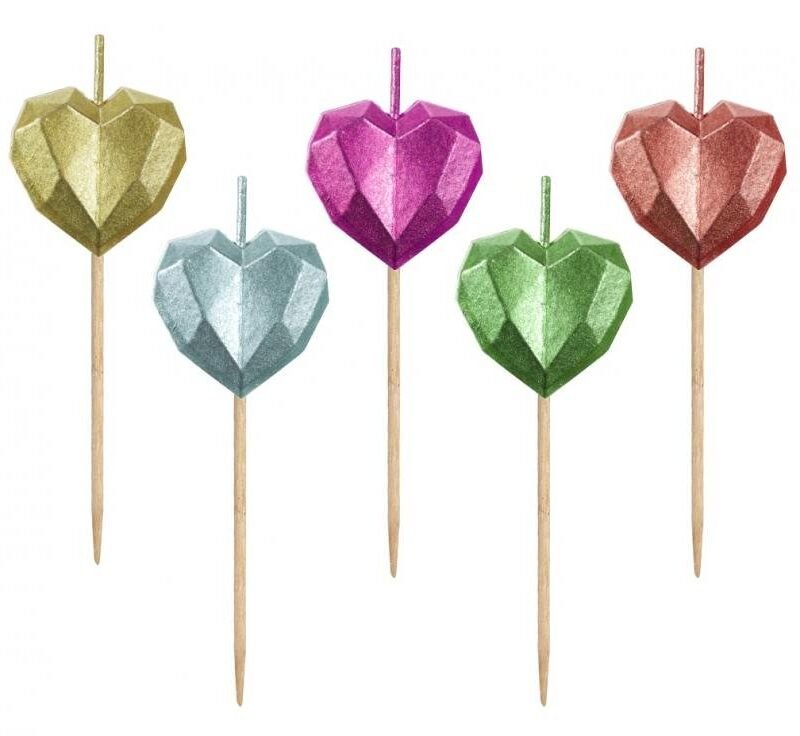 Gimtadienio žvakutės Hearts