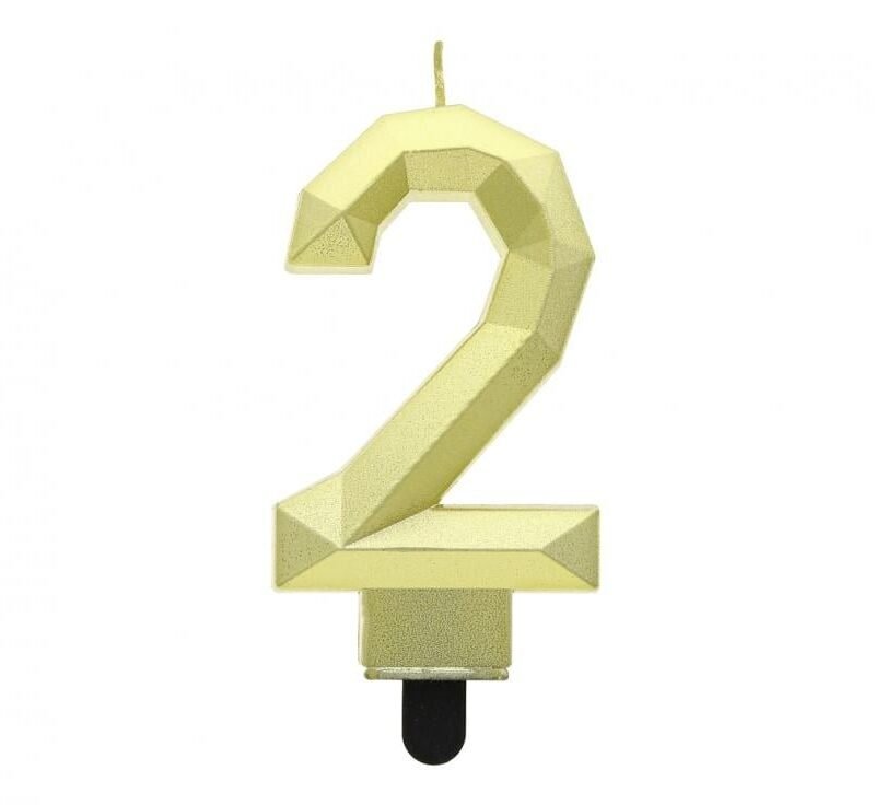 Gimtadienio žvakutė TWO, gold