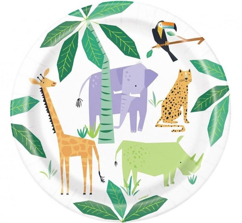 Popierinės lėkštutės ANIMALS SAFARI