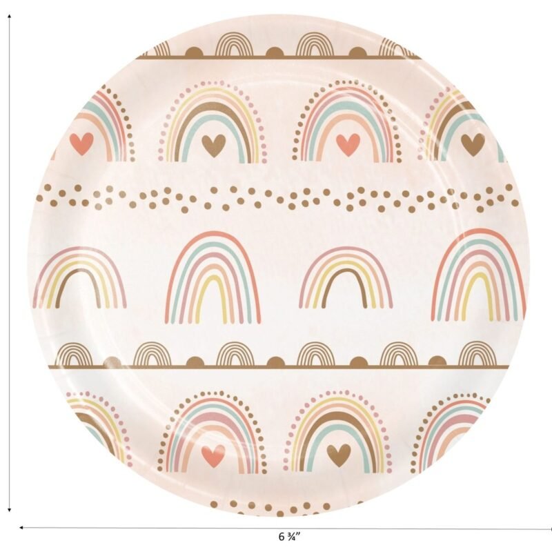Popierinės lėkštutės BOHO RAINBOW