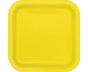 Popierinės lėkštutės YELLOW SQUARE
