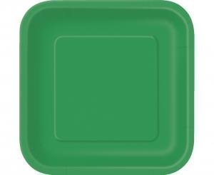 Popierinės lėkštutės EMERALD GREEN SQUARE