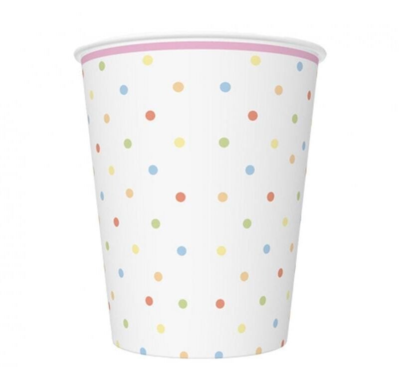 Popieriniai puodeliai PASTEL DOTS MIX