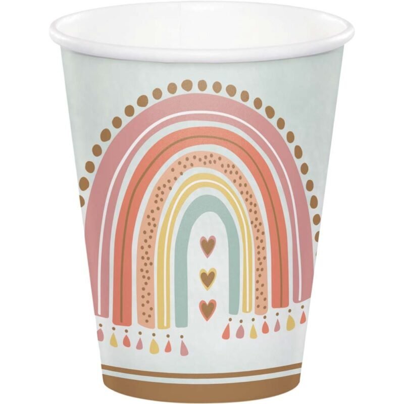 Popieriniai puodeliai BOHO RAINBOW