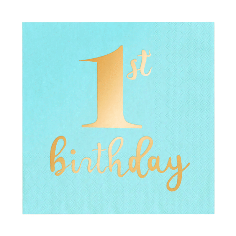 Popierinės servetėlės 1ST BIRTHDAY BLUE