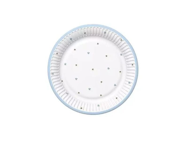 Popierinės lėkštutės BABY SHOWER BLUE