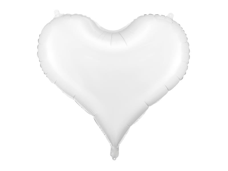 Folinis balionas WHITE HEART,  75x64,5cm