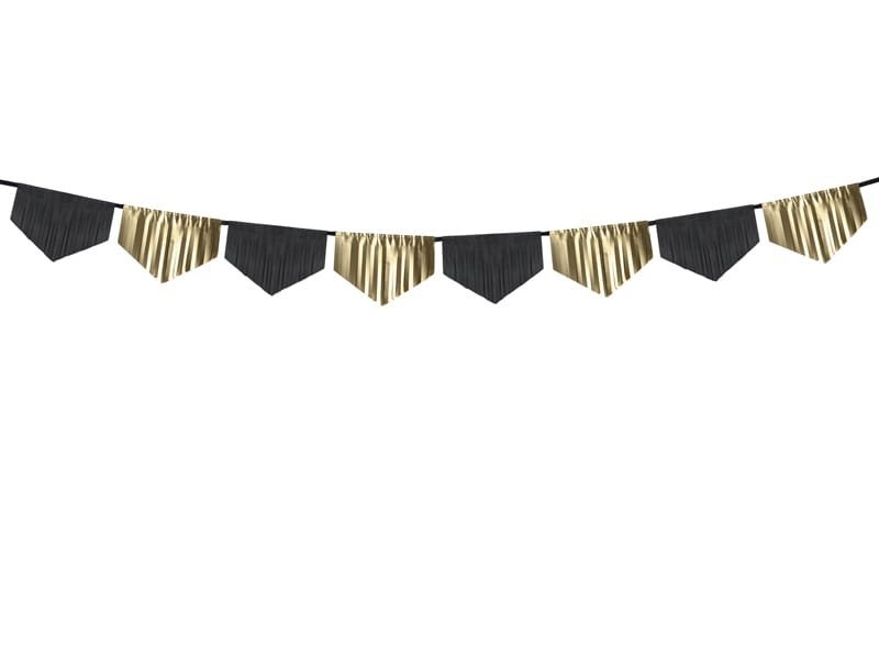 Girlianda SCALLOPED FRINGE BLACK & GOLD