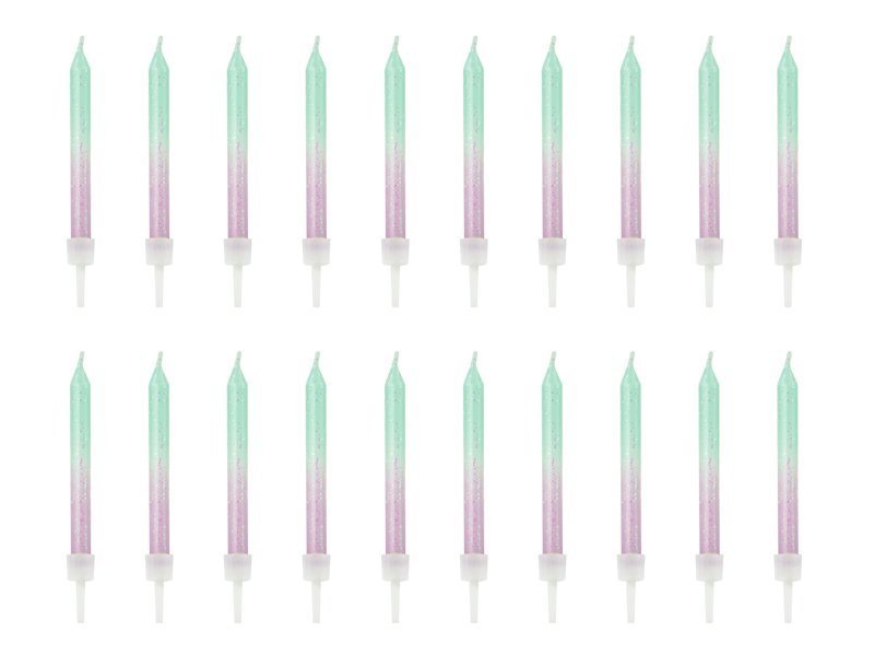 Gimtadienio žvakutės Ombre, light blue, light purple