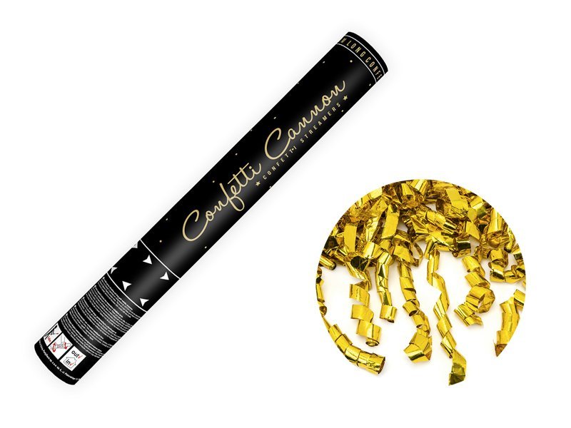 Konfeti patranka WITH STREAMERS GOLD 40cm