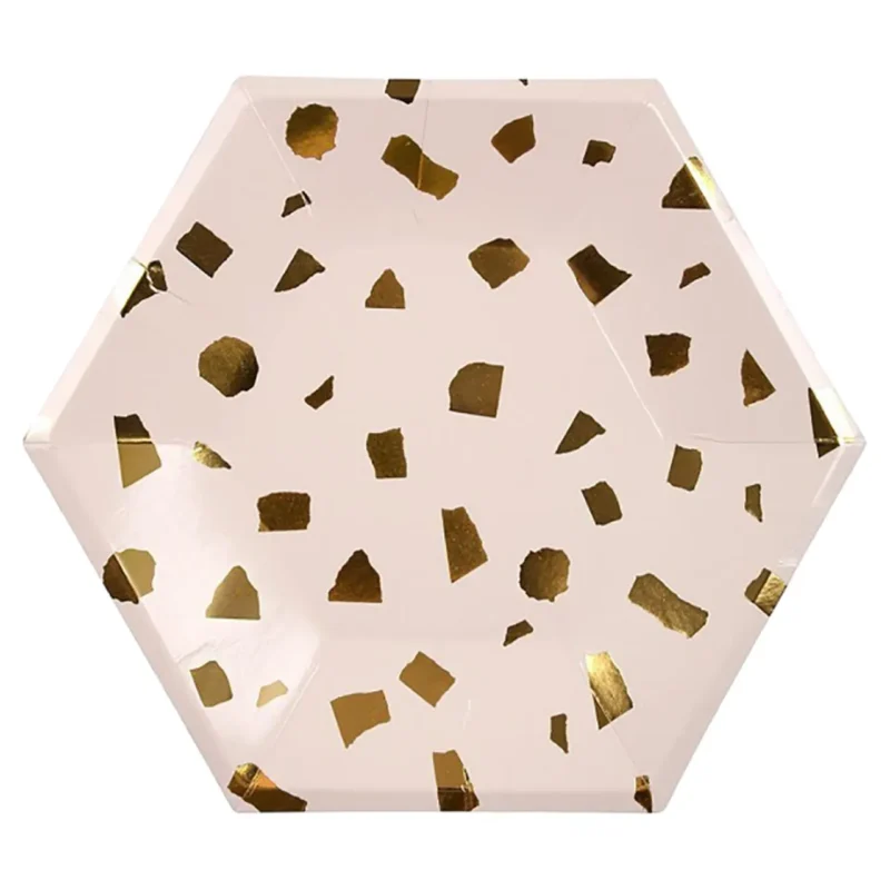 Popierinės lėkštutės TERRAZZO BLUSH