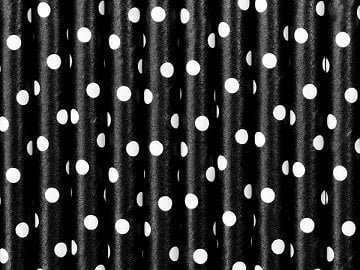 Popieriniai šiaudeliai BLACK WITH DOTS