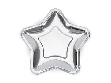 Popierinės lėkštutės STAR SILVER MINI