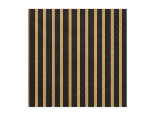 Popierinės servetėlės STRIPES GOLD/BLACK