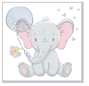 Popierinės servetėlės BABY ELEPHANT BLUE