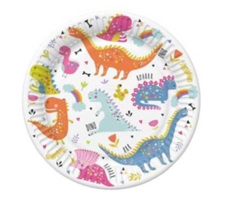 Popierinės lėkštutės FUNNY DINOSOURS