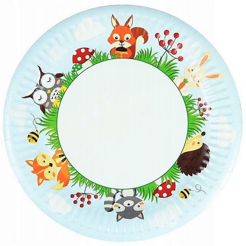 Popierinės lėkštutės FOREST ANIMALS