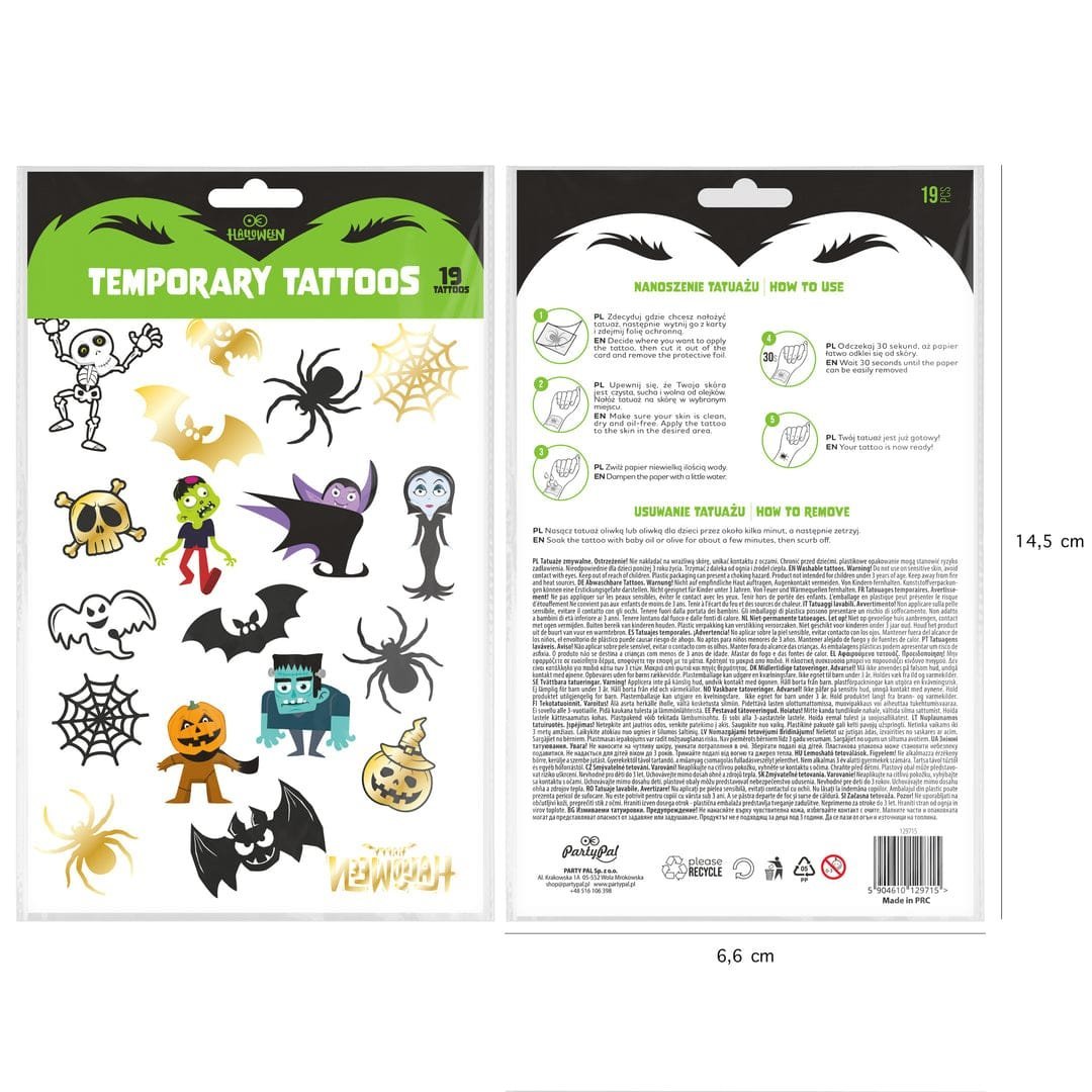 Laikinos tatuiruotės HALLOWEEN MONSTERS