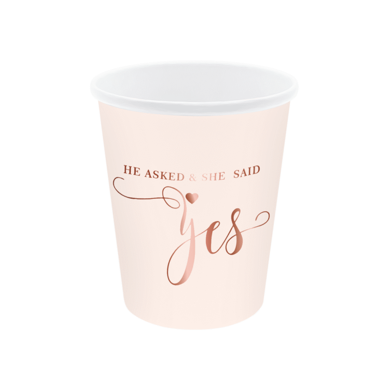 Popieriniai puodeliai HE ASKED & SHE SAID YES