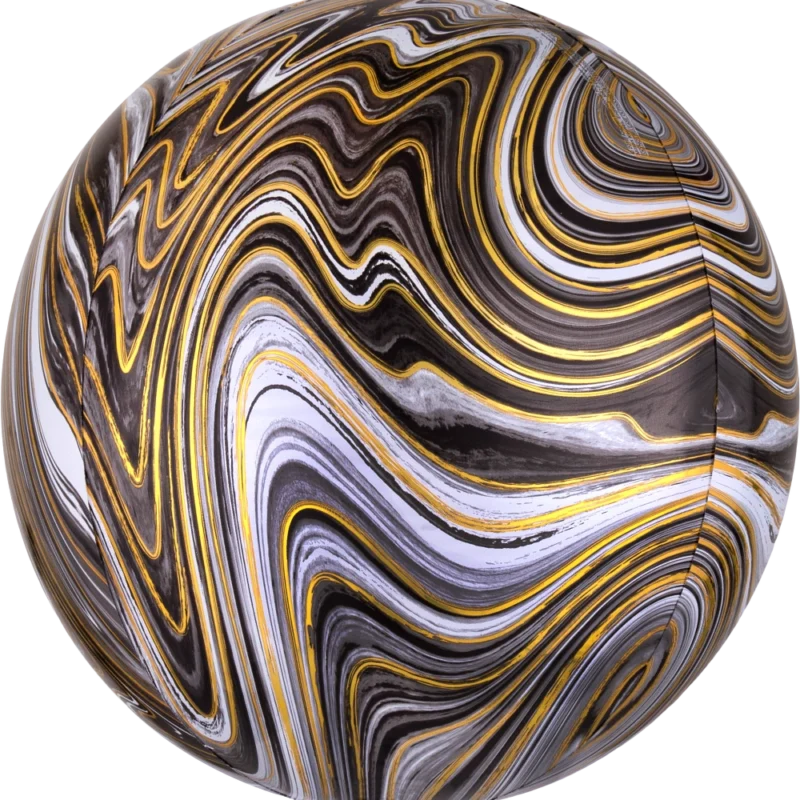 Folinis balionas ORBZ BLACK MARBLEZ