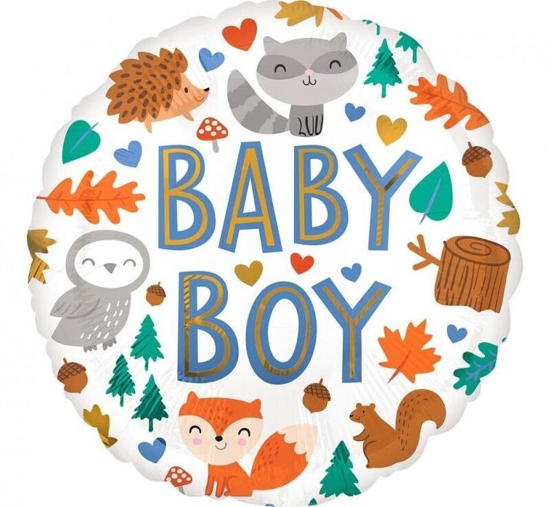 Folinis balionas BABY BOY WOODLAND FUN