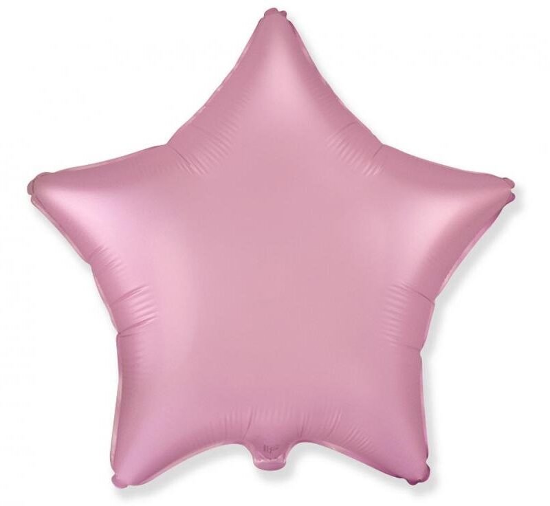 Folinis balionas STAR SATIN PASTEL LIGHT PINK nepakuotas