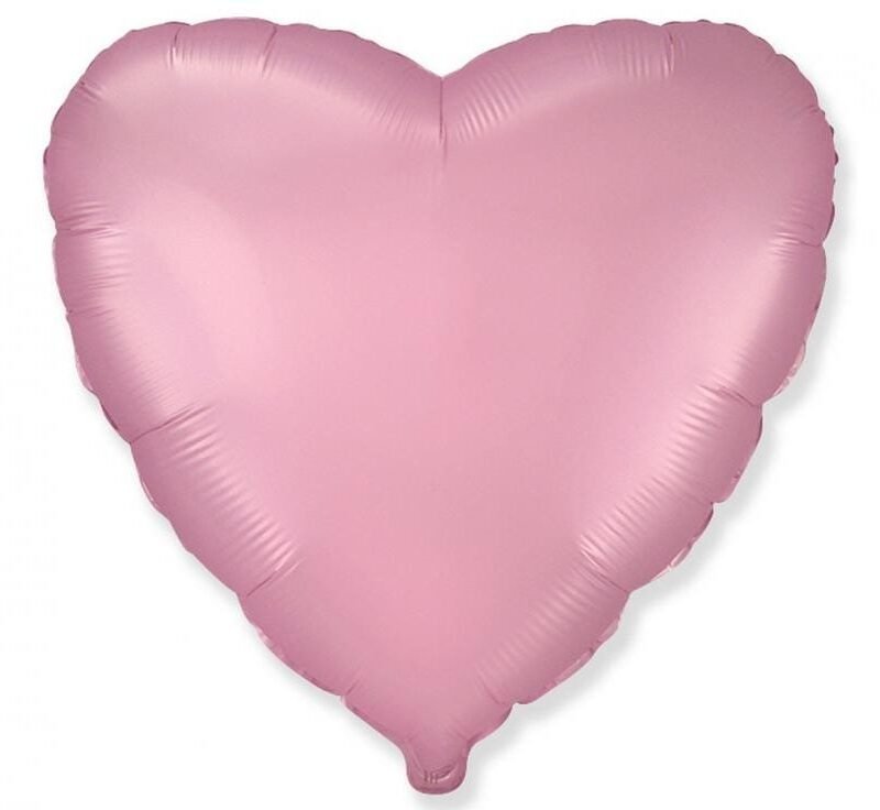 Folinis balionas HEART SATIN PASTEL LIGHT PINK nepakuotas