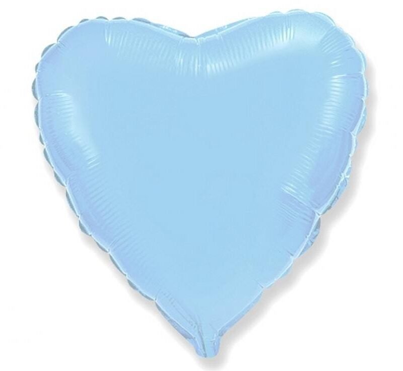 Folinis balionas HEART DELICATE BLUE nepakuotas