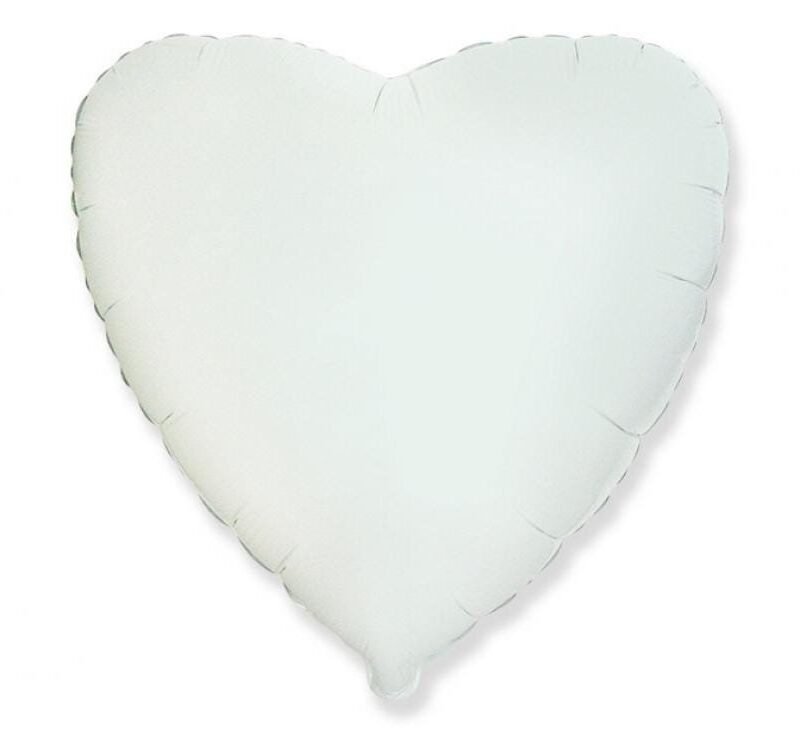 Folinis balionas HEART WHITE nepakuotas