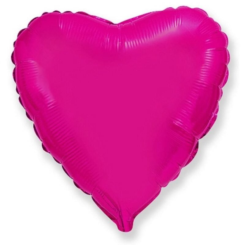 Folinis balionas HEART DARK PINK nepakuotas